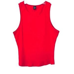 SHEIN ROUND NECK, CROPPED TANK TOP, WOMENS,  12, RED, RIB-KNIT STRETCHY, CASUAL